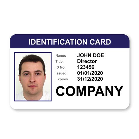 personalized id card template